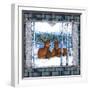 Birch Frame Plaid-2 Deer Blue-Sher Sester-Framed Giclee Print