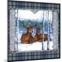 Birch Frame Plaid-2 Deer Blue-Sher Sester-Mounted Giclee Print