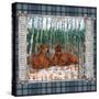 Birch Frame Plaid-2 Deer Nature-Sher Sester-Stretched Canvas
