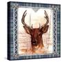 Birch Frame Plaid- Deer-Sher Sester-Stretched Canvas
