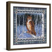 Birch Frame Plaid-Owl-Sher Sester-Framed Giclee Print