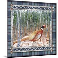 Birch Frame Plaid-Pheasant-Sher Sester-Mounted Giclee Print