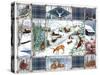 Birch Frame Winter Art-Blue Plaid-Sher Sester-Stretched Canvas