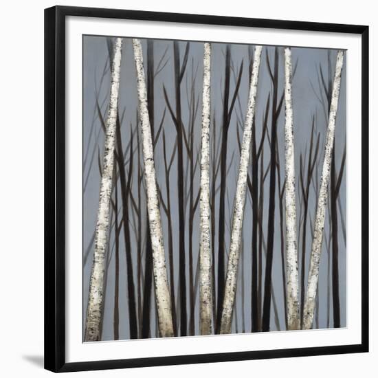 Birch Shadows-null-Framed Giclee Print