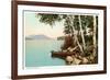Birch Trees by Lake-null-Framed Premium Giclee Print