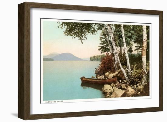 Birch Trees by Lake-null-Framed Art Print