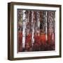 Birch Trees in Fire Grass 1-null-Framed Art Print