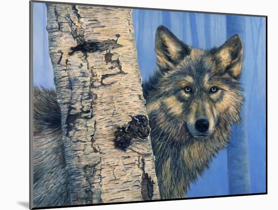 Birch Wolf-Bill Makinson-Mounted Giclee Print