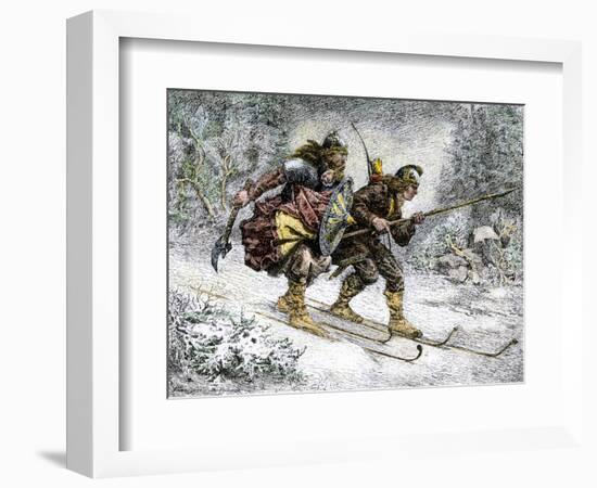 Birchlegs Carrying Prince Hakon Hakonson to Safety over the Mountains, a Norwegian Legend-null-Framed Giclee Print