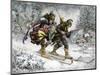 Birchlegs Carrying Prince Hakon Hakonson to Safety over the Mountains, a Norwegian Legend-null-Mounted Giclee Print