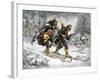 Birchlegs Carrying Prince Hakon Hakonson to Safety over the Mountains, a Norwegian Legend-null-Framed Giclee Print