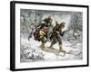 Birchlegs Carrying Prince Hakon Hakonson to Safety over the Mountains, a Norwegian Legend-null-Framed Giclee Print