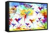 Bird Abstract-Ata Alishahi-Framed Stretched Canvas