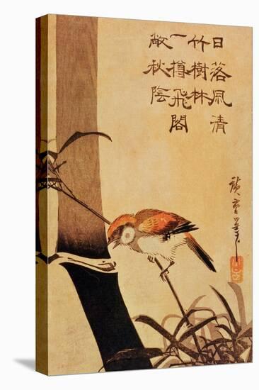 Bird and Bamboo, circa 1830-Ando Hiroshige-Stretched Canvas