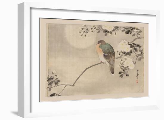 Bird and Cherry Blossoms-null-Framed Art Print