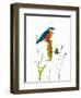 Bird and Honey Bee Print-Blenda Tyvoll-Framed Art Print