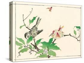 Bird and Hornets-Kyosai Kawanabe-Stretched Canvas