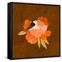 Bird and peony, 2021-Léa Le Pivert-Framed Stretched Canvas