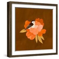 Bird and peony, 2021-Léa Le Pivert-Framed Giclee Print