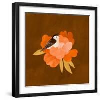 Bird and peony, 2021-Léa Le Pivert-Framed Giclee Print