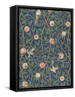 'Bird and Pomegranate' Wallpaper Design, printed by John Henry Dearle-William Morris-Framed Stretched Canvas