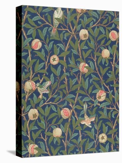'Bird and Pomegranate' Wallpaper Design, printed by John Henry Dearle-William Morris-Stretched Canvas