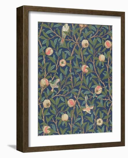 'Bird and Pomegranate' Wallpaper Design, printed by John Henry Dearle-William Morris-Framed Giclee Print