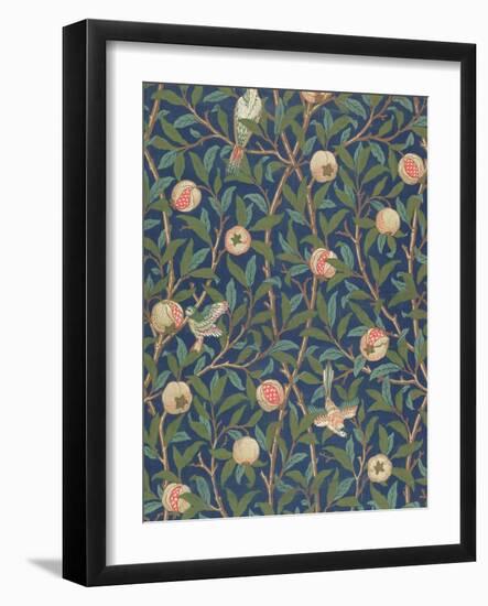 'Bird and Pomegranate' Wallpaper Design, printed by John Henry Dearle-William Morris-Framed Giclee Print