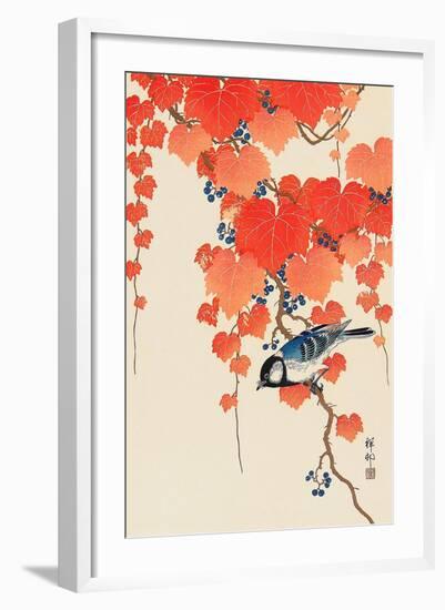 Bird and Red Ivy-Koson Ohara-Framed Giclee Print