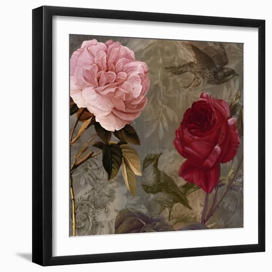 Bird and Roses-Sasha-Framed Giclee Print
