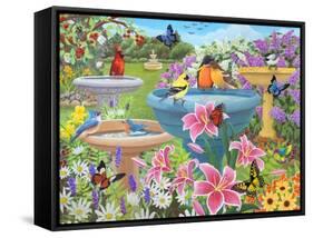 Bird Bath Haven-Kathy Kehoe Bambeck-Framed Stretched Canvas