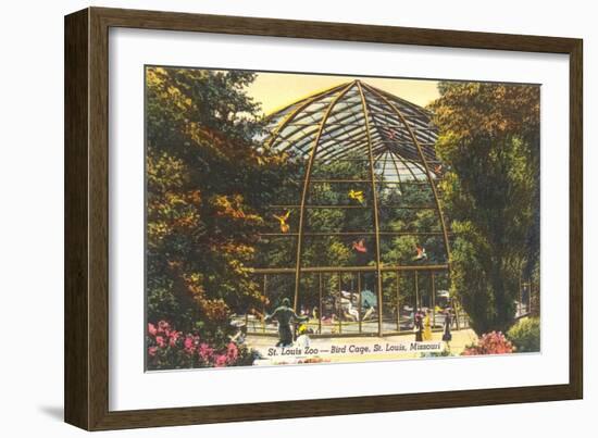 Bird Cage in Zoo, St. Louis, Missouri-null-Framed Art Print