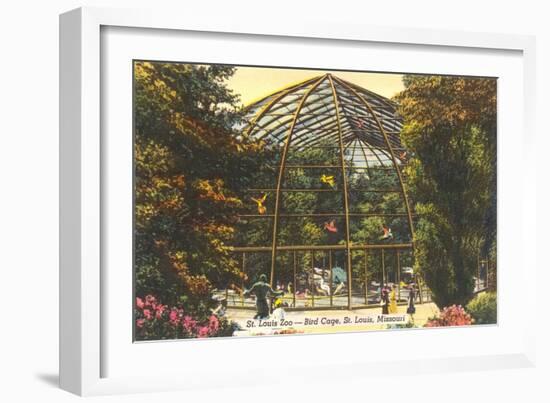 Bird Cage in Zoo, St. Louis, Missouri-null-Framed Art Print