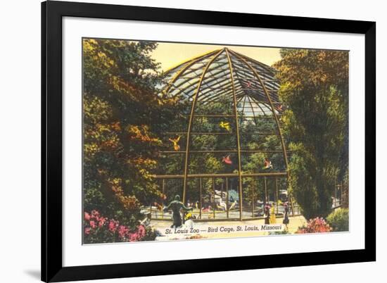 Bird Cage in Zoo, St. Louis, Missouri-null-Framed Art Print