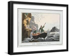 Bird Catching from Below, Shetland Islands, 1813-JH Clarke-Framed Giclee Print