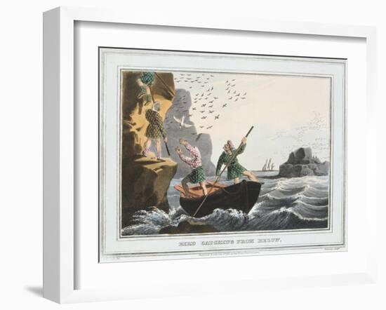 Bird Catching from Below, Shetland Islands, 1813-JH Clarke-Framed Giclee Print