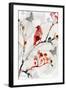 Bird & Cherry Blossoms I-Susan Jill-Framed Art Print