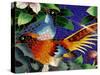 Bird Cloisonne Plate, Hand Made with Tiny Copper Wires and Powered Enamel, China-Cindy Miller Hopkins-Stretched Canvas