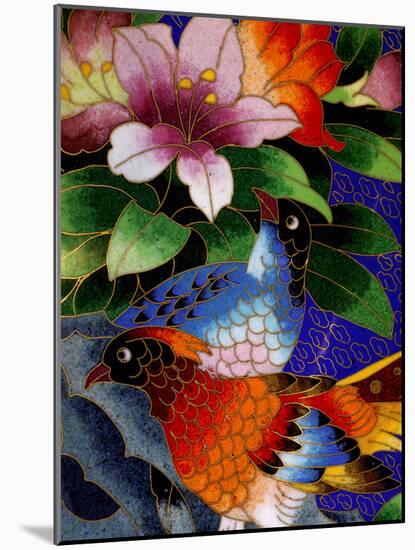 Bird Cloisonne Plate, Hand Made with Tiny Copper Wires and Powered Enamel, China-Cindy Miller Hopkins-Mounted Photographic Print