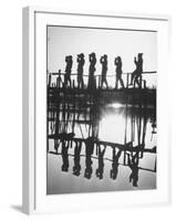 Bird Counters of the Audubon Society Standing on a Bridge-Francis Miller-Framed Photographic Print