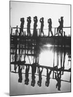 Bird Counters of the Audubon Society Standing on a Bridge-Francis Miller-Mounted Photographic Print