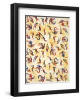 Bird Design On a Yellow Background-null-Framed Giclee Print