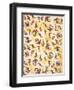 Bird Design On a Yellow Background-null-Framed Giclee Print