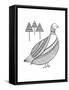 Bird Duck-Neeti Goswami-Framed Stretched Canvas