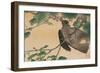 Bird Eating a Grape-Kuwagata Kesai-Framed Art Print