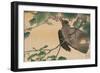 Bird Eating a Grape-Kuwagata Kesai-Framed Art Print