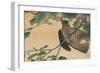 Bird Eating a Grape-Kuwagata Kesai-Framed Art Print