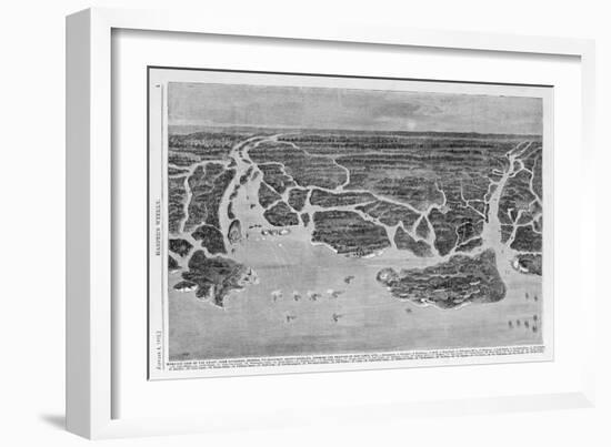 Bird-Eye View of the Coast, from Savannah, Georgia to Beaufort, South Carolina, Showing the Postiti-null-Framed Giclee Print