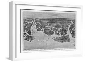 Bird-Eye View of the Coast, from Savannah, Georgia to Beaufort, South Carolina, Showing the Postiti-null-Framed Giclee Print