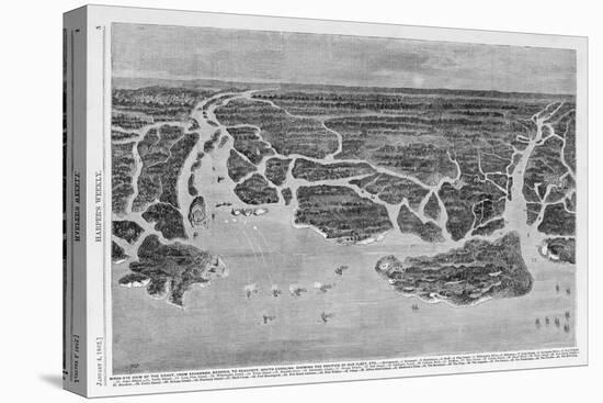 Bird-Eye View of the Coast, from Savannah, Georgia to Beaufort, South Carolina, Showing the Postiti-null-Stretched Canvas